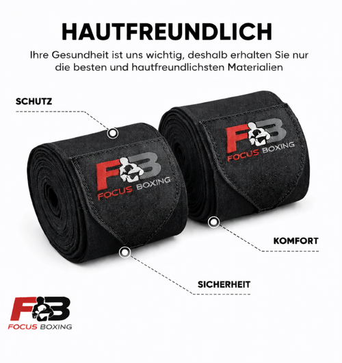 Boxbandagen 4,5 Meter Schwarz
