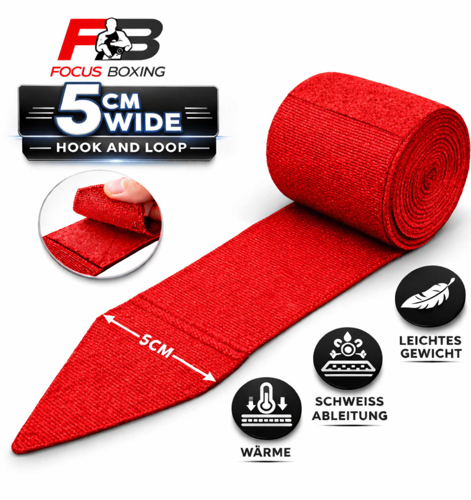 Boxbandagen 4,5 Meter Rot